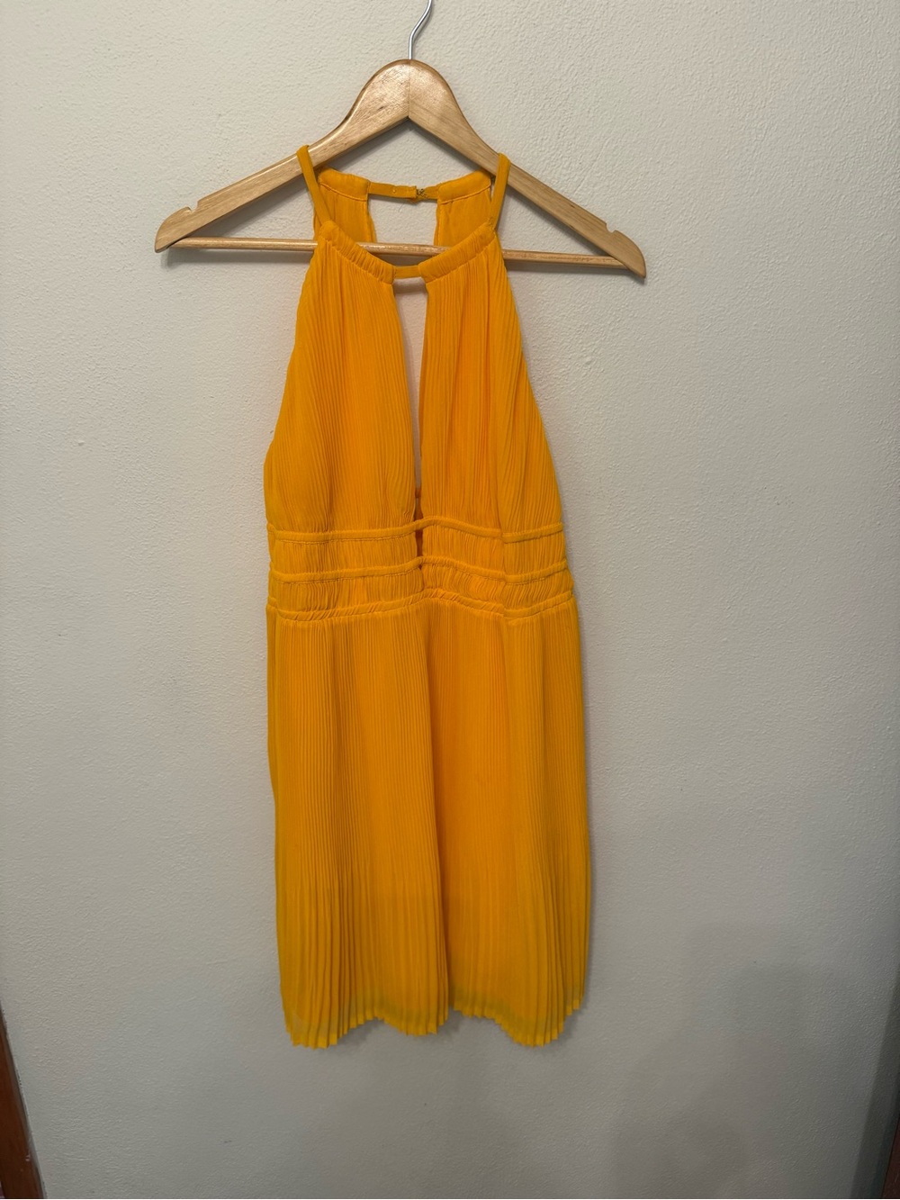 H&M Bright Yellow Pleated Dress